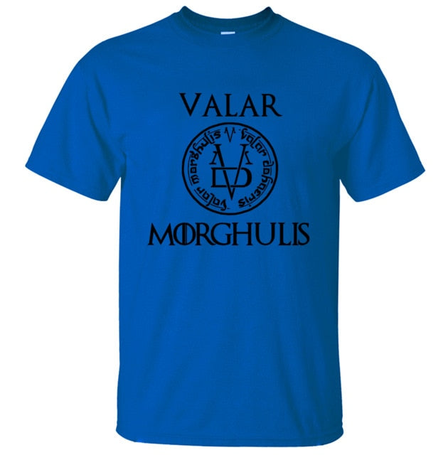 2019 Summer Tshirt Men Valar Morgulis All Men Must Die Valyrian Game of Thrones T Shirts Casual 100% Cotton Men's Tops Tees