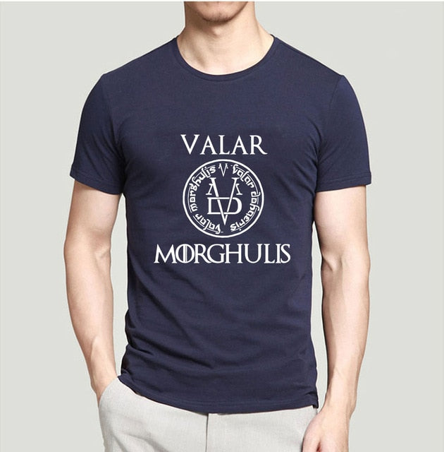 2019 Summer Tshirt Men Valar Morgulis All Men Must Die Valyrian Game of Thrones T Shirts Casual 100% Cotton Men's Tops Tees