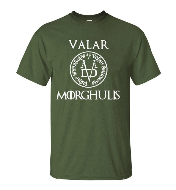 2019 Summer Tshirt Men Valar Morgulis All Men Must Die Valyrian Game of Thrones T Shirts Casual 100% Cotton Men's Tops Tees