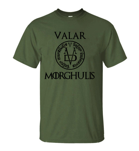 2019 Summer Tshirt Men Valar Morgulis All Men Must Die Valyrian Game of Thrones T Shirts Casual 100% Cotton Men's Tops Tees