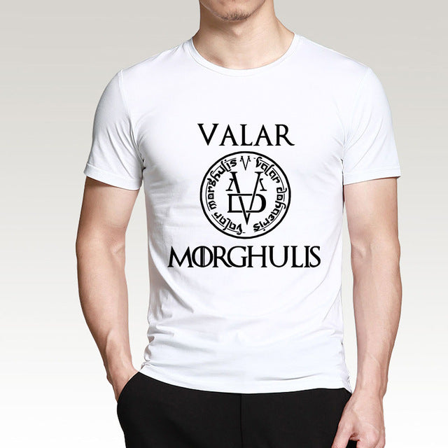 2019 Summer Tshirt Men Valar Morgulis All Men Must Die Valyrian Game of Thrones T Shirts Casual 100% Cotton Men's Tops Tees