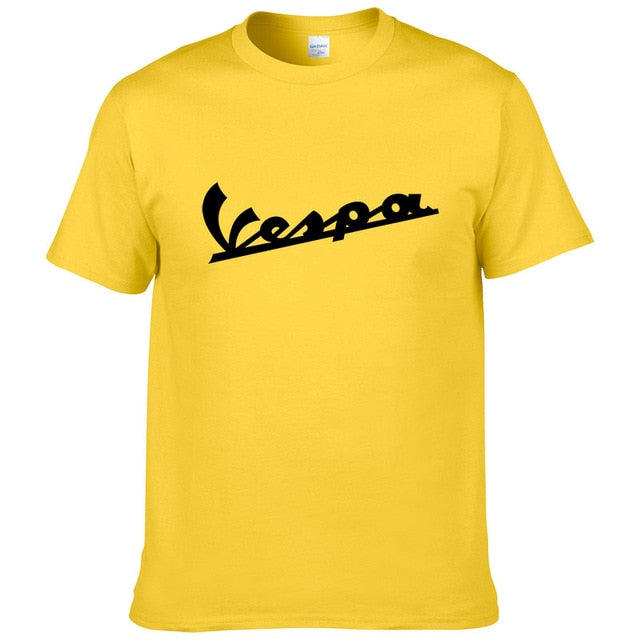 Vespa T Shirt Men 2017 Funny Vespa T-shirt 100% Cotton Summer Short Sleeve Round Neck Tees Male #194