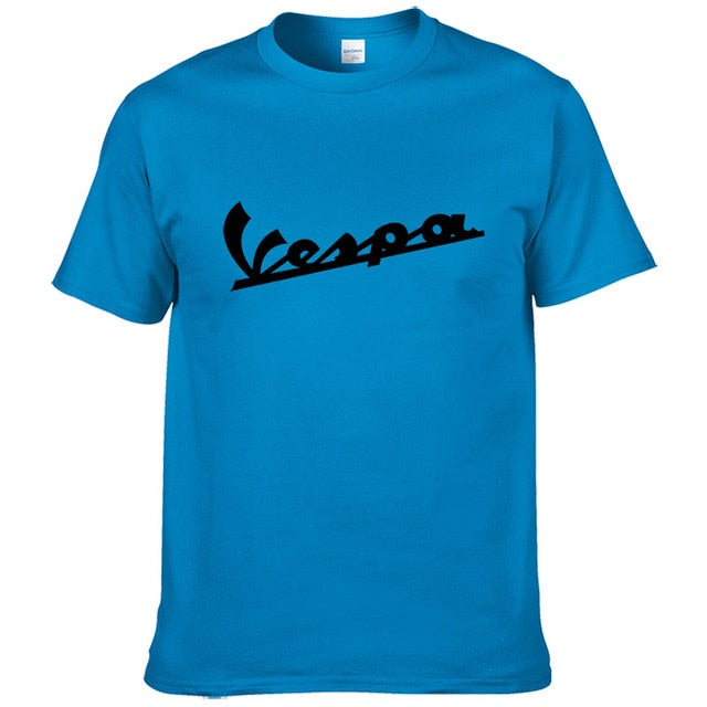 Vespa T Shirt Men 2017 Funny Vespa T-shirt 100% Cotton Summer Short Sleeve Round Neck Tees Male #194