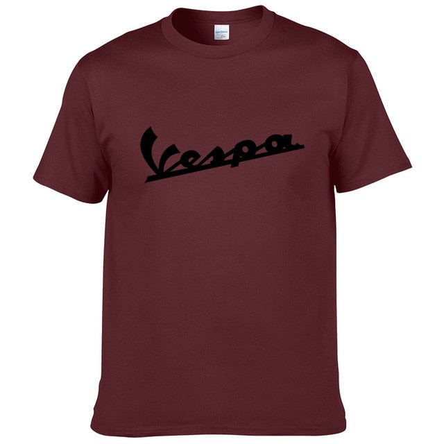 Vespa T Shirt Men 2017 Funny Vespa T-shirt 100% Cotton Summer Short Sleeve Round Neck Tees Male #194