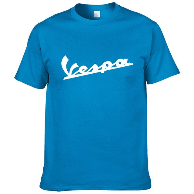 Vespa T Shirt Men 2017 Funny Vespa T-shirt 100% Cotton Summer Short Sleeve Round Neck Tees Male #194