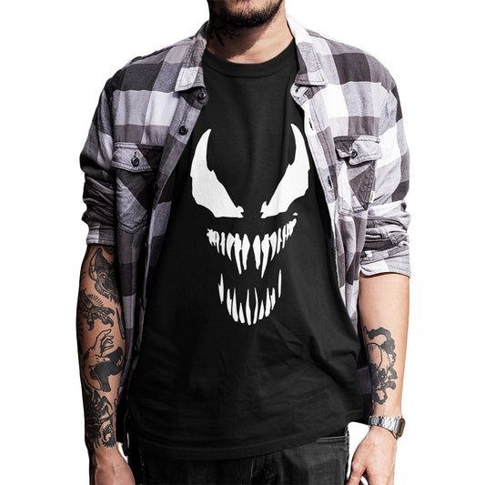 EU Size Venom T Shirt Men Cool Comic Originality Black Cotton T-shirt Anime High Quality Movie Tops Tee Homme