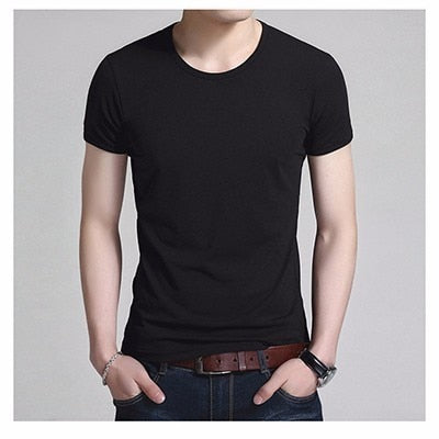 KOSMO MASA O-neck Black Men T-shirt Cotton Slim Summer T Shirt Male Short Sleeves Casual Tshirts Plus Size 5XL for Men MC0343