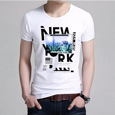 KOSMO MASA T Shirt Men Cotton 100 5XL O-neck Solid Short Summer Casual Men T-shirt White Funny Print Tshirt Men Plus Size MC0347