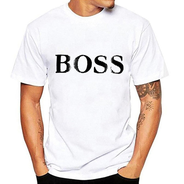 Milinsus Brand T Shirt Men 2018 New Fashion Boss Letter Printed Fashionable Round Neck T-shirts Men's Short Sleeve tshirt Jersey