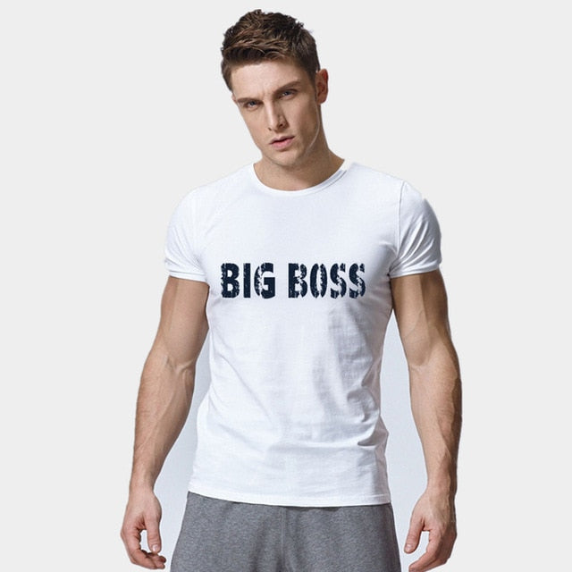 Milinsus Brand T Shirt Men 2018 New Fashion Boss Letter Printed Fashionable Round Neck T-shirts Men's Short Sleeve tshirt Jersey