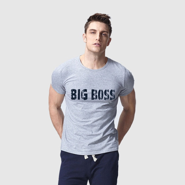 Milinsus Brand T Shirt Men 2018 New Fashion Boss Letter Printed Fashionable Round Neck T-shirts Men's Short Sleeve tshirt Jersey