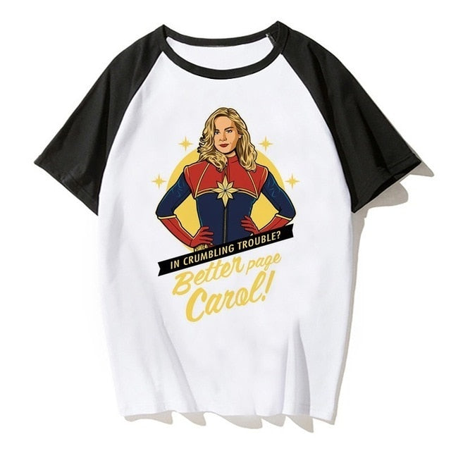 Newest Carol Danvers Captain Marvel 2019 T Shirt Men Tshirt Boy T-shirt America Camisas Men/women Male Streetwear Hiphop Clothes