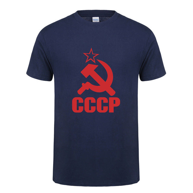 CCCP T Shirts Men USSR Soviet Union KGB Man T-shirt Short Sleeve Moscow Russia Tees Cotton O Neck Tops Free Shipping OT-117