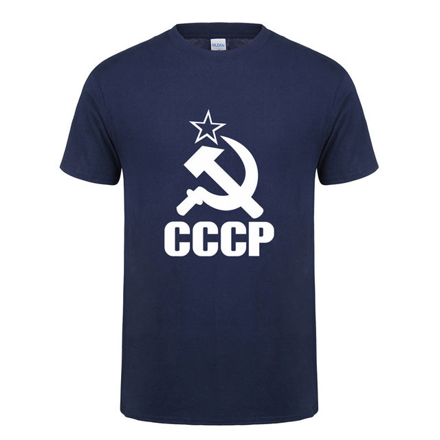 CCCP T Shirts Men USSR Soviet Union KGB Man T-shirt Short Sleeve Moscow Russia Tees Cotton O Neck Tops Free Shipping OT-117